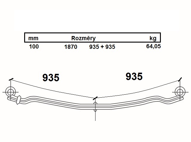 Pero listové 935/935 2 listy přední DAF LF55
