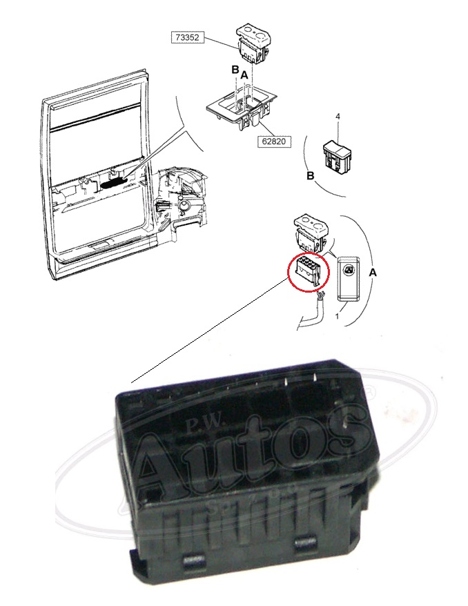 Svorkovnice konektorů zvedání okna RVI Premium DXi, Magnum DXi
