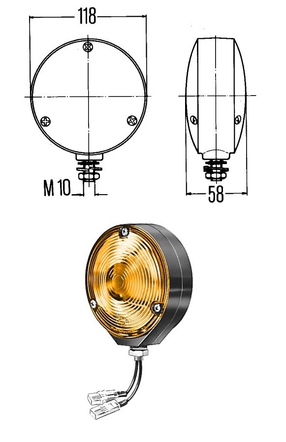 Svítilna směrová 12V/24V P21W s paticí L/P IVECO, JOHN DEERE, LIEBHERR, FAUN
