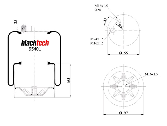 Vlnovec pérování kompletní - železný zvon ZN L/P MERCEDES Actros