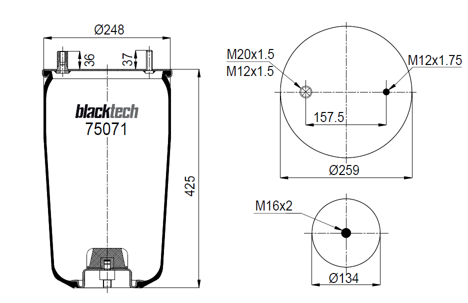 Vlnovec pérování - bez zvonu BPW typ 30K
