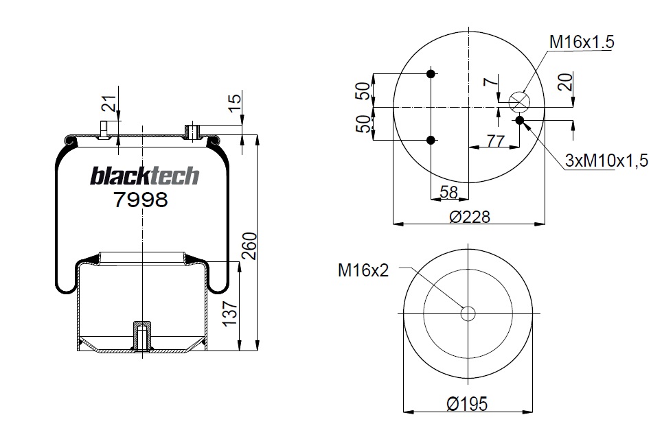 Vlnovec pérování kompletní - železný zvon ZN L/P DAF XF105, XF95, CF75, CF65, CF85, 