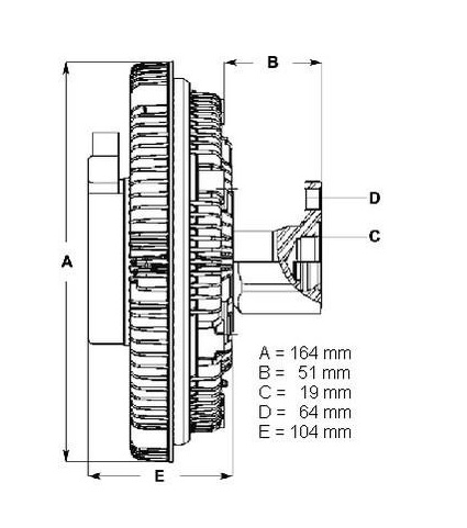 Viskospojka bez ventilátoru MAN TGL D0824/ 0826/ 0836/ 0834