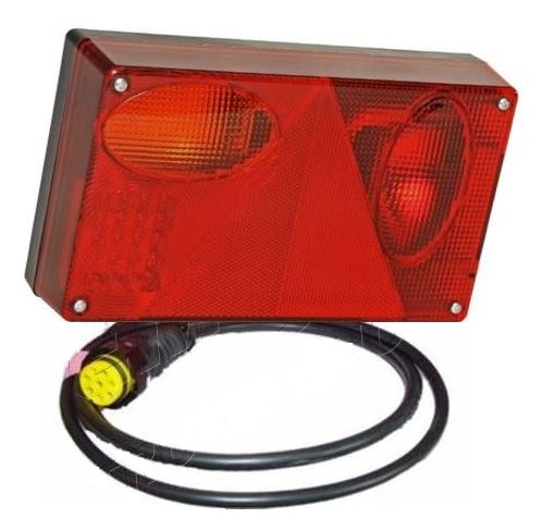 Svítilna zadní L MULTIPOINT s trojúhelníkem a kabelem, LED brzda