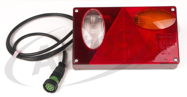 Svítilna zadní P MULTIPOINT s trojúhelníkem a kabelem, LED brzda