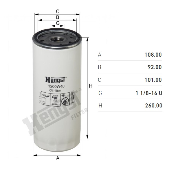 Filtr oleje VOLVO FMX,FH, FM, RVI Magnum, Premium, Kerax