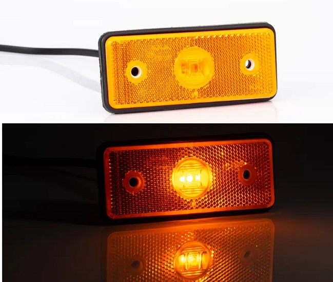 Svítilna poziční 12V/24V 110x45 3xLED, oranžová, kabel 0,5m