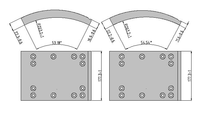 Obložení brzdové 19030.0/19033.0 Fomar 177,3x419 ROR  typ LM