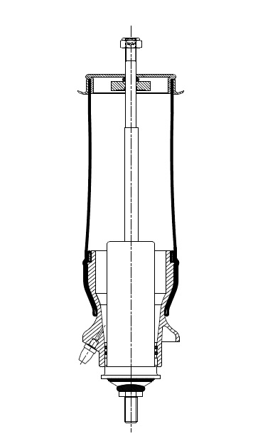 Tlumič pérování kabiny přední I/I s vlnovcem SCANIA 94,114,144
