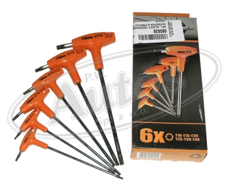 Klíč torx úhlový s rukojetí - sada T15-T20-T25-T30-T40