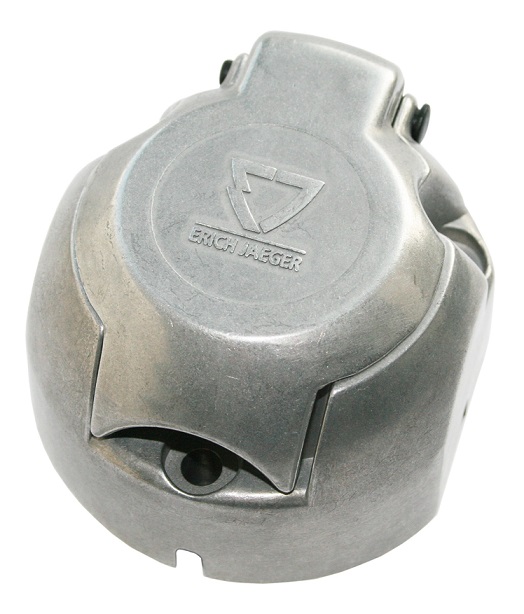 Zásuvka přívěsného vozíku 12V/ 7pin - kovová JAEGER