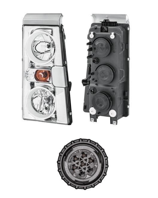 Světlomet hlavní (H1/H7/PY21W/W5W) bez motorku P RVI Magnum E.Tech, Magnum DXi12/13