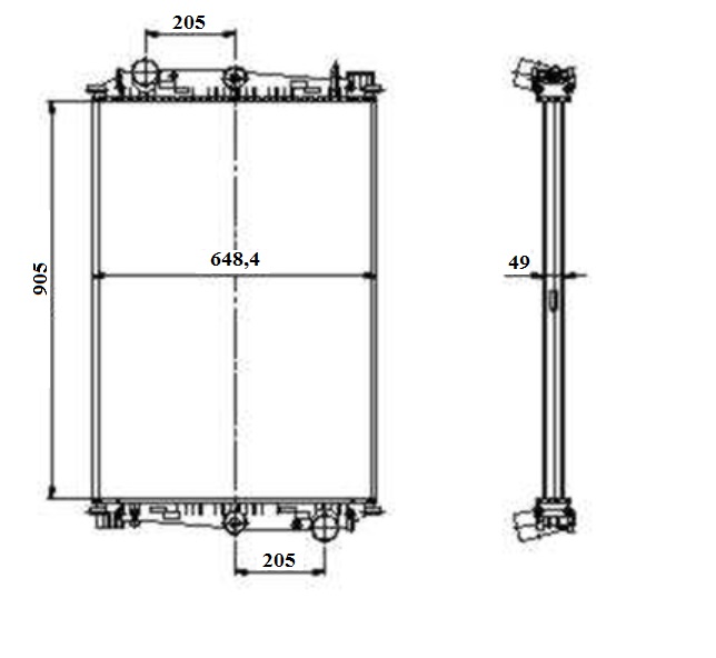Chladič vody 908x610x48 bez rámu DAF 85,85CF 1992-2000