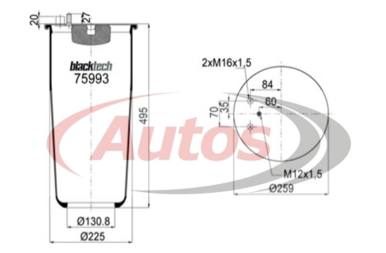 Vlnovec pérování RML75993 bez zvonu ZN MAN TGA,TGM, TGS, TGX 