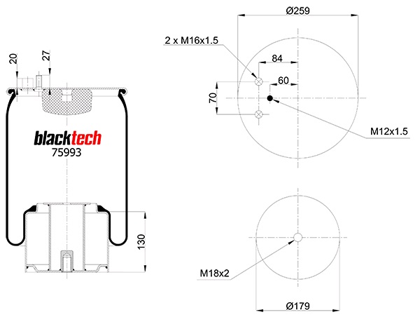 Vlnovec pérování kompletní - železný zvon ZN MAN TGA