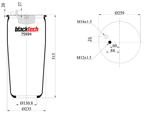 Vlnovec pérování RML75994 bez zvonu PN MAN TGA