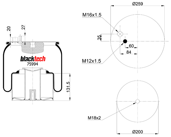 Vlnovec pérování kompletní - železný zvon ZN MAN TGA od 2000, TGX/TGS od 2007, TGM od 2005