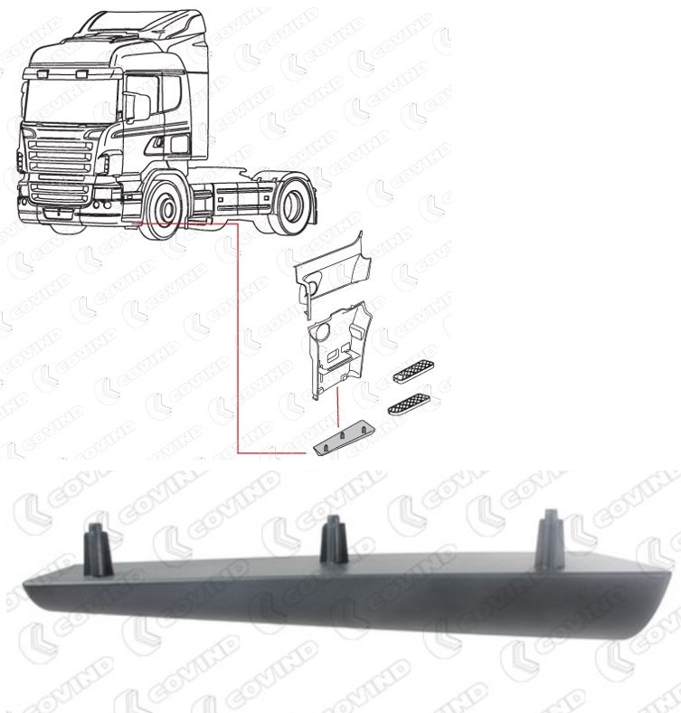 Kryt chodu kabiny - spodní L SCANIA R CG/CG, CP od 2010