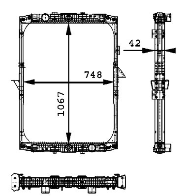 Chladič vody 1066x748x42 bez rámu DAF 95XF 1997-2002
