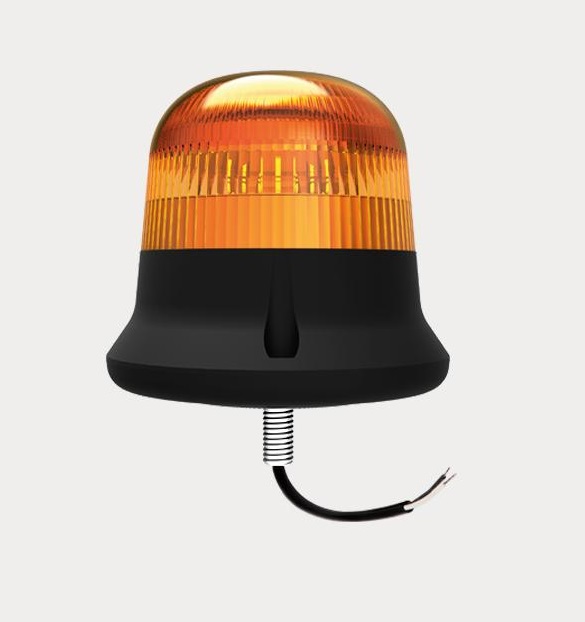 Maják výstražný jednozáblesk 12V/55V LED MINI oranžový, na šroub s kabelem 1,5m