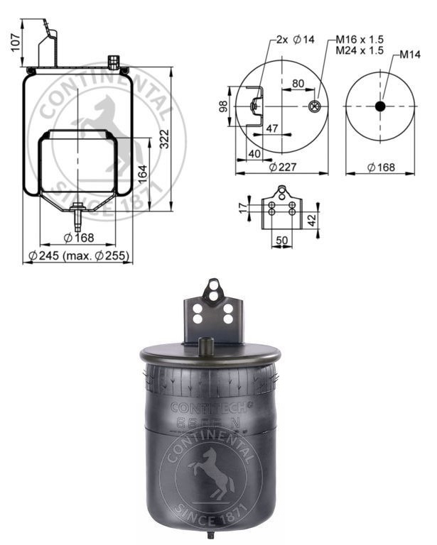 Vlnovec pérování kompletní - železný zvon VOLVO FH12, FM7, FM12, FH16, FMX, FH II, FM9