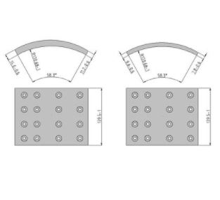 Obložení brzdové 17357.0 Fomar 140x360 VOLVO FL 6/FL 10/FL 11/FL 14/FL 15