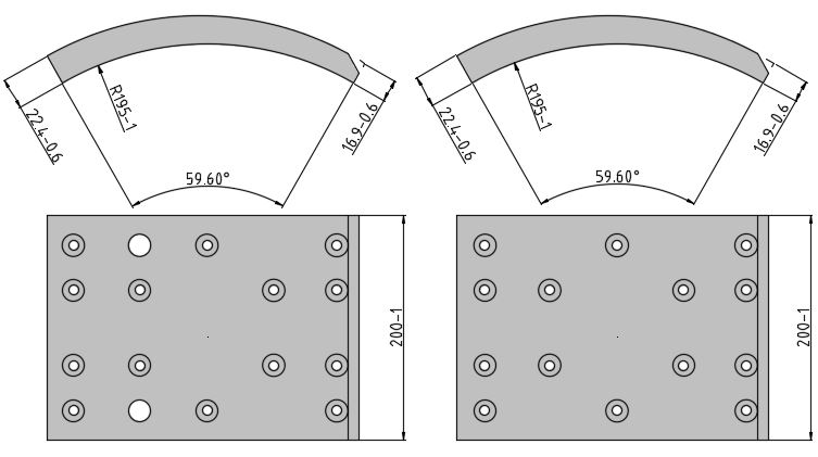 Obložení brzdové 19343.2 Fomar 200x414 IVECO E.Star/ Perrot