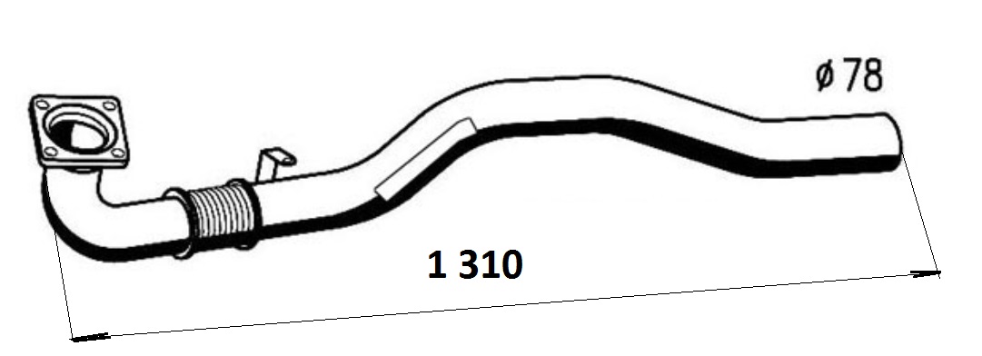 Trubka výfuku přední s pružným dílem IVECO E.Cargo 75E/100E/120E Tector