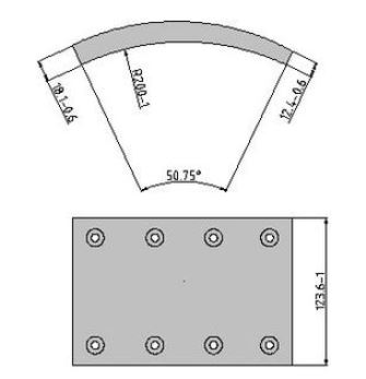Obložení brzdové 17992.0 Fomar 125x410 VOLVO F12/F16/FH12/FH16/FL10/FL6/FL12/FM12/FM