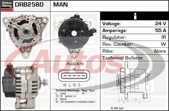 Alternátor 28V/55A MAN TGA,TGL, F2000