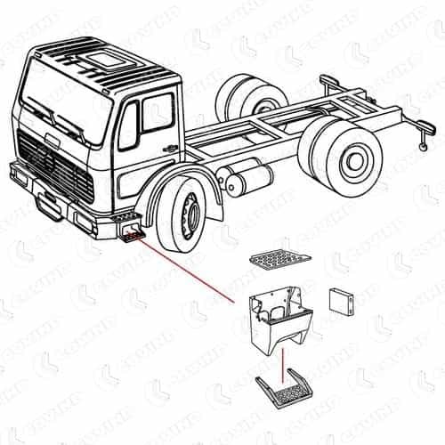 Schod kabiny L MERCEDES MB389/ MB381