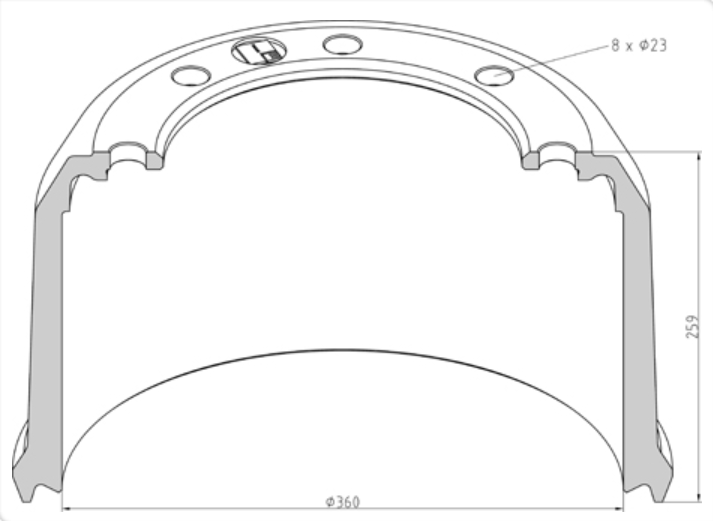 Buben brzdový 360x216 BPW typ KH-Eco Maxx, Eco Plus, Eco Plus2/SN-3620