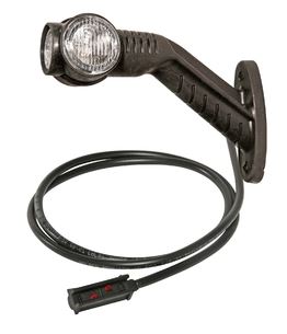 Svítilna poziční - tykadlo L SUPERPOINT III 12V/30V LED č/b/o, kabel 