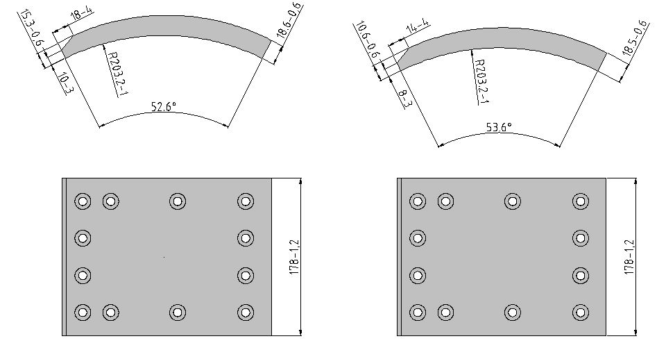 Obložení brzdové 19036.0 Fomar 419x178 TRAILOR,FRUEHAUF, ROR-TM