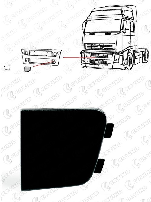 Kryt masky přední spodní L VOLVO FH12 série 2, FM