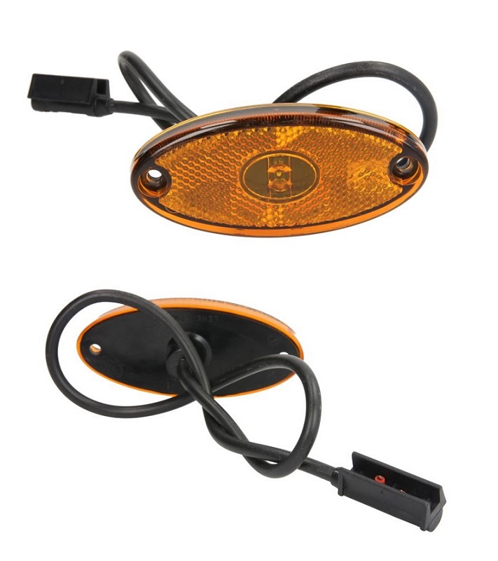 Svítilna poziční 24V L/P FLATPOINT II LED oranžová, oválná 46x102, kabel 0,5m