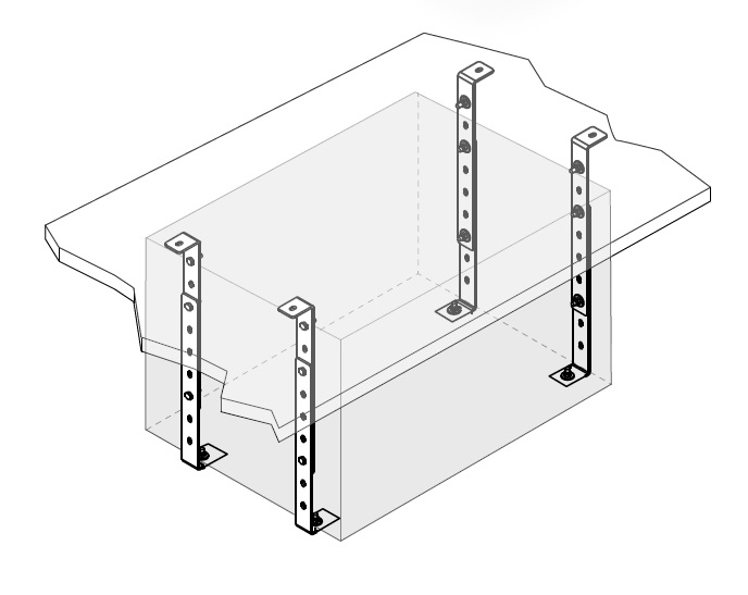 Držák skříně nářadí SPACE TRUCKIN 400/ 500mm - do podlahy