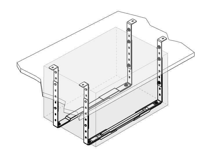 Držák skříně nářadí LAGO Black Dog a Vertigo 800-1000mm - do podlahy