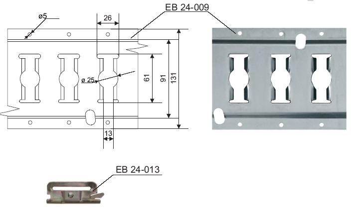 Lišta boční zabezpečení nákladu - ocelová 3m