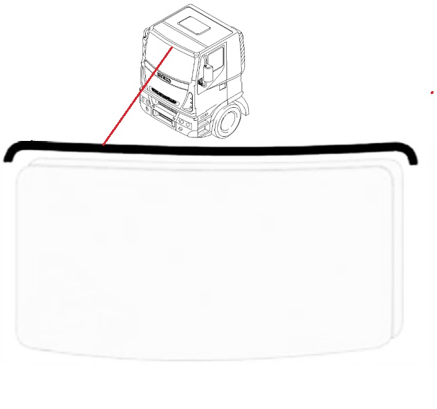 Těsnění čelního skla horní IVECO E.Cargo II