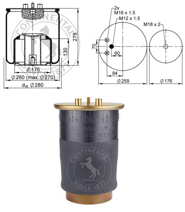 Vlnovec pérování kompletní - železný zvon ZN MAN TGA od 2000, TGM od 2005, TGX/TGS od 2007