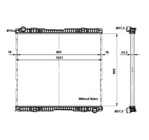 Chladič vody 860x990x40 bez rámu SCANIA R 340/380/420/470/500/580/620