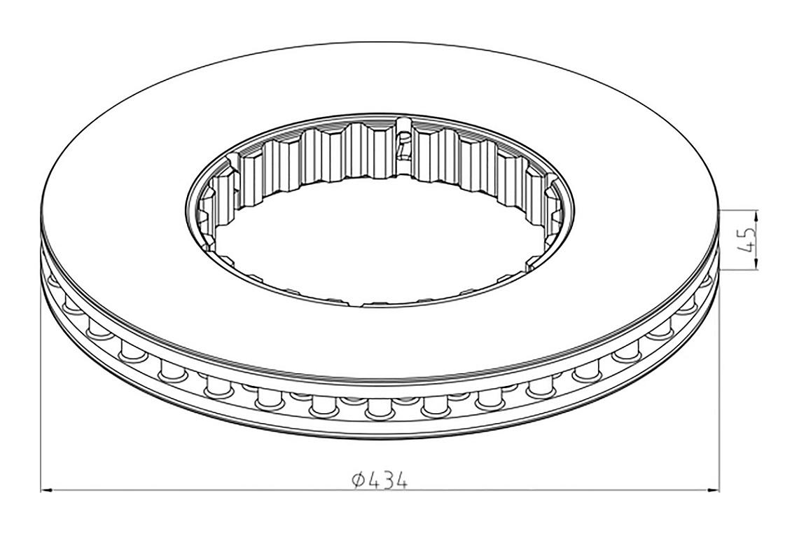 Kotouč brzdový 434x45 PN/ZN - sada RVI Magnum, Premium, séie C/K/T/D Euro 6, VOLVO