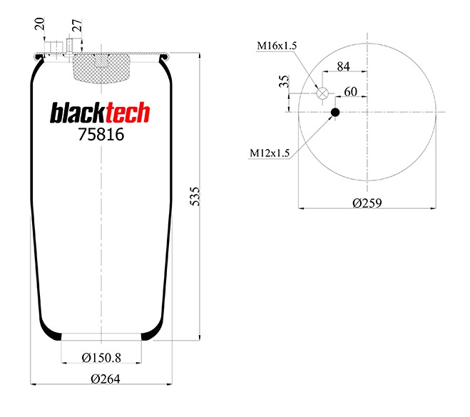 Vlnovec pérování RML 75816-1 bez zvonu ZN MAN  TGA,TGS,TGX,