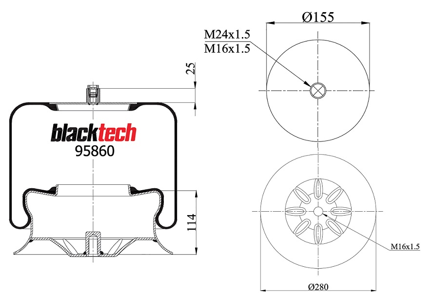 Vlnovec pérování RML95860C21 se zvonem MERCEDES Actros