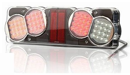 Svítilna zadní L 24V LED s osvětlením SPZ, kabel 2m