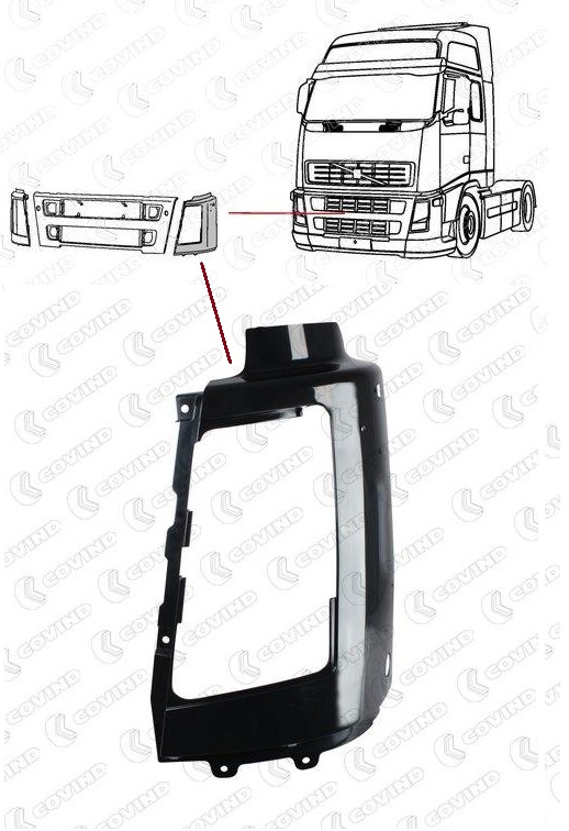 Kryt hlavního světlometu L VOLVO FH12, FH16