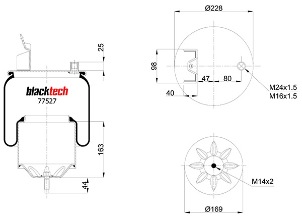 Vlnovec pérování kompletní - železný zvon ZN VOLVO FH12, FH16