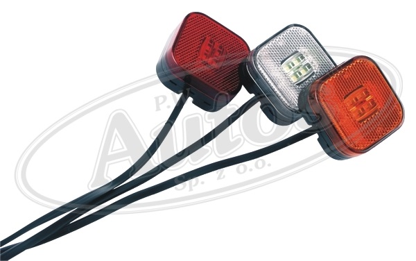 Svítilna poziční 12V/30V 65x65 4xLED oranžová s kabelem MAN TGX