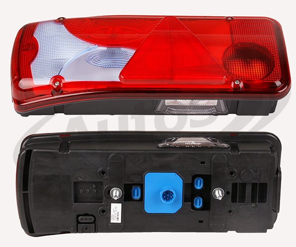 Svítilna zadní 12V/24V s trojúhelníkem, osvětlení SPZ, konketor 7-pin L FRUEHAUF